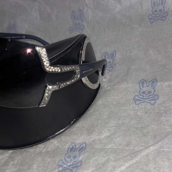 Bulgari Gradient Black Sunglasses with Silver Detail - Picture 9 of 12